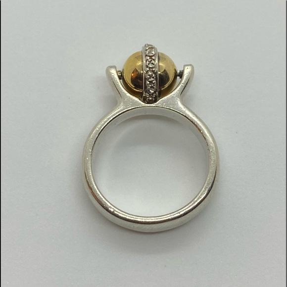 peter brams designs Jewelry - 925 and 14k spinning gold ball ring